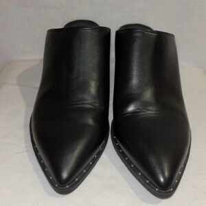 Abound Black Pointed Toe Stud-Trim Leather Mules